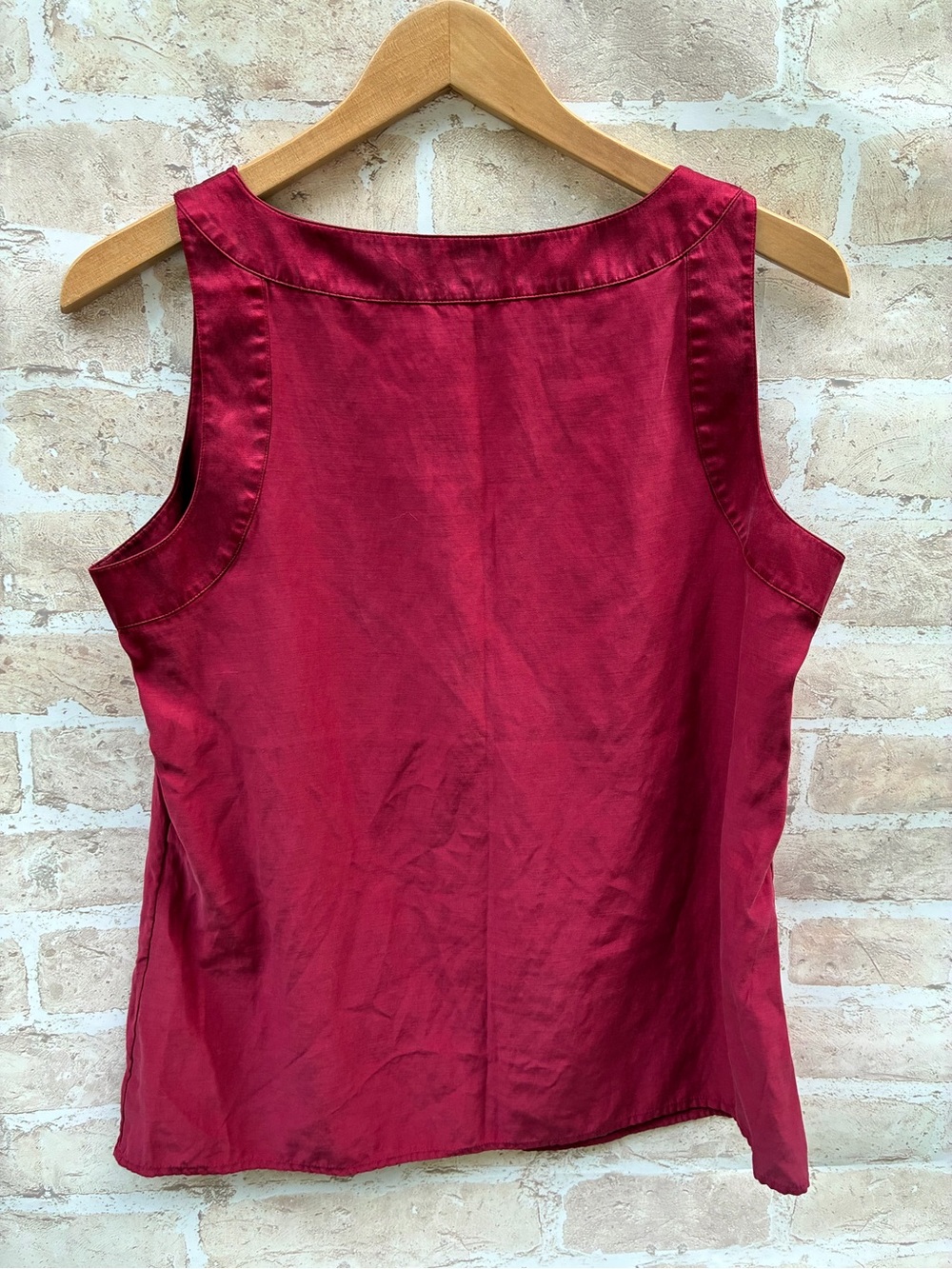 Vintage J. Jill size M y2k V-Neck silk blend Satin Sleeveless Camisole blouse - Picture 5 of 7